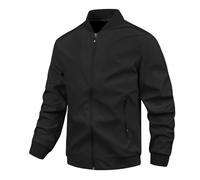 Generisch Veste de moto pour homme, veste de transition, veste de baseball surdimensionnée, Noir DA31, M