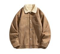 Generisch Veste de moto surdimensionnée pour homme - Veste de baseball, A Café DA57, L