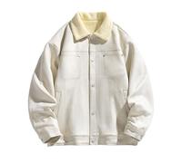 Generisch Veste de moto surdimensionnée pour homme - Veste de baseball, Beige DA57, L