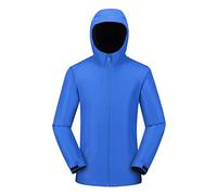 Generisch Veste de pluie légère à manches longues pour homme et femme - Veste de travail imperméable - Coupe-vent - Couple coupe-vent - Pull avec col haut, bleu, M
