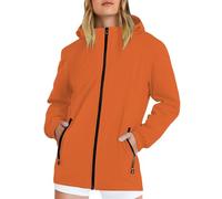 Generisch Veste de pluie légère pour femme - Grandes tailles - Veste softshell courte pour femme - Veste de randonnée - Veste de soleil - Veste d'automne - Veste de ski - Parka à capuche, Orange, M