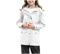 Generisch Veste de pluie pour enfant - Imperméable - Veste softshell - Veste de transition - Respirante - Coupe-vent - Trench - Fermeture éclair - Veste d'extérieur pliable - Veste fonctionnelle