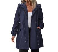Generisch Veste de pluie pour femme - Fine - Imperméable - Pliable - Avec capuche - Léger et respirant - Poncho de pluie de voyage - Longue veste coupe-vent pour femme - Veste de sport en plein air