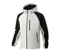 Generisch Veste de pluie pour homme - Imperméable - Avec capuche - Coupe-vent - Légèrement imperméable - Veste coupe-vent - Randonnée - Vêtement d'extérieur - Veste softshell légère - Veste de