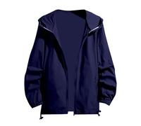Generisch Veste de pluie pour homme - Imperméable - Respirant - Léger - Grandes tailles - Coupe-vent - Veste de randonnée - Couleur unie - Loisirs - Veste de sport d'extérieur - Camping - Escalade