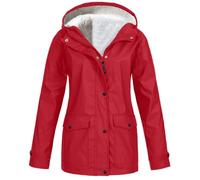 Generisch Veste de randonnée pour femme, imperméable, veste softshell pour femme, grandes tailles, veste de pluie, doublée en polaire, veste de transition, veste chaude, pour l’extérieur, oversize