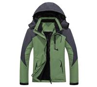 Generisch Veste de ski pour femme - Veste d'hiver pour femme - Veste de randonnée - Doublée - Coupe-vent - Chaude - Grande taille - Imperméable - Respirante - Capuche - Pour le ski de fond - Veste