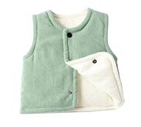 Generisch Veste de survêtement longue pour homme - Sans manches - Patchwork - Manteau d'hiver - Veste - Gilet d'extérieur - Gilet pour bébé, vert, 5-6 ans