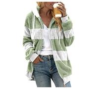 Generisch Veste de survêtement pour femme - Veste en fausse fourrure blanche - Manteau moelleux et manteau polaire - Veste demi-saison et veste softshell - Grandes tailles - Veste en peluche - Veste