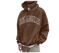 Generisch Veste de survêtement pour homme - Loisirs - Impression numérique 3D - Sweat à capuche à manches longues - Haut aujourd'hui, marron, 3XL