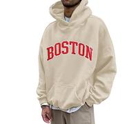 Generisch Veste de survêtement pour hommes décontracté Sweat à capuche personnalisé Manteau imprimé pour homme Offres quotidiennes Aujourd'hui, beige, M