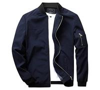 Generisch Veste de survêtement surdimensionnée avec fermeture éclair : veste bomber pour homme veste d'été veste d'aviateur blouson veste demi-saison col montant décontracté sportif moto veste de