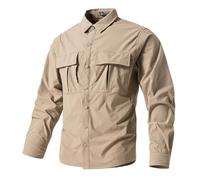 Generisch Veste de travail pour homme - Veste de combat - Veste d'été - Printemps - Veste cargo légère - Col montant - Veste de cowboy - Veste de bûcheron - Veste de loisirs, kaki, XXL