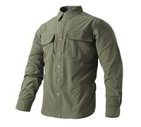Generisch Veste de travail pour homme - Veste de combat - Veste d'été - Printemps - Veste cargo légère - Col montant - Veste de cowboy - Veste de bûcheron - Veste de loisirs, vert, S