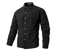 Generisch Veste de travail pour homme - Veste de combat - Veste d'été - Printemps - Veste cargo légère - Col montant - Veste de cowboy - Veste de bûcheron - Veste de loisirs, Noir , XS