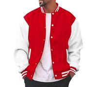 Generisch Veste demi-saison pour homme - Veste de sport fine - Veste de survêtement basique fine - Coupe-vent - Couleur unie - Veste softshell légère pour vêtements de sport et vie quotidienne, rouge