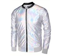 Generisch Veste demi-saison pour homme - Veste softshell à paillettes - Couleur unie - Veste d'été basique - Coupe-vent - Veste bomber fine - Pour les loisirs et le quotidien, multicolore, XXL