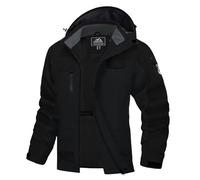 Generisch Veste d'escalade chaude 2025 pour hommes, couleur assortie, veste de ski avec capuche, coupe-vent, poches, multifonction, pour couples manteau rétro pour homme, Noir , L