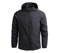 Generisch Veste d'extérieur imperméable pour homme, veste de mi-saison, légère, veste fonctionnelle avec capuche amovible, veste coupe-vent, veste de sport d'extérieur pour homme
