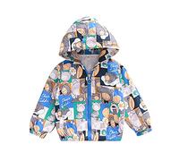 Generisch Veste d'extérieur manteau à capuche bébé coupe-vent fermeture éclair tout-petit manteau coupe-vent et veste gilet enfant, bleu, 18-24 mois