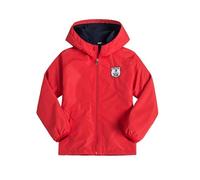 Generisch Veste d'extérieur respirante pour enfants, manteau d'hiver coupe-vent pour garçons et filles, manteau de pluie avec capuche, veste matelassée légère et chaude, rouge, 5-6 ans
