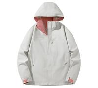 Generisch Veste d'hiver coupe-vent et respirante pour femme - Veste d'alpinisme de sport pour l'extérieur au printemps et en automne, Blanc., 3XL