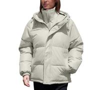 Generisch Veste d'hiver élégante pour femme avec look deux pièces pour un froid extrême, idéale comme veste mi-saison avec confort respirant, confort léger et qualité polyester durable, Blanc., L