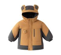 Generisch Veste d'hiver matelassée pour adolescentes et filles - Avec capuche à oreilles d'ours - Doudoune épaisse avec poche de poitrine - Veste pour enfants avec oreilles d'ours - Manteau d'hiver