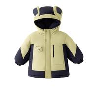 Generisch Veste d'hiver pour adolescentes et filles - Doudoune épaisse avec capuche à oreilles d'ours - Doudoune épaisse avec poche poitrine - Vestes pour enfants avec oreilles d'ours - Manteau