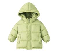 Generisch Veste d'hiver pour enfant et bébé - Avec motif dinosaure - Veste d'hiver avec capuche - Couleur unie - Veste mi-saison - Coupe-vent - Courte - 90-130, vert, 130