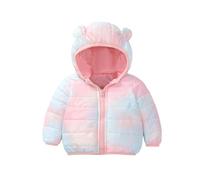 Generisch Veste d'hiver pour enfant - Veste à capuche - Parka d'hiver avec oreilles d'ours - Doudoune pour fille - Manteau d'hiver court - Couleur unie - Confortable - Chaud - Veste à capuche 90-140