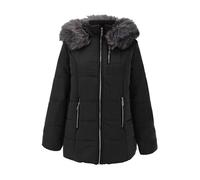 Generisch Veste d'hiver pour femme avec capuche, doudoune à capuche, vestes pour femme avec poches zippées, veste douillette chaude, parka d'hiver épaisse, confortable, veste à capuche, coupe ajustée