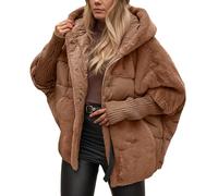 Generisch Veste d'hiver pour femme avec doublure rembourrée et boutonnière pour un confort ultime, chaleur élégante pendant la saison froide comme vêtement de loisirs tendance, kaki, XL