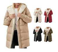 Generisch Veste d'hiver pour femme - Longue doublure chaude - Élégante veste d'hiver avec fermeture éclair - Grandes tailles - Décontractée et confortable - Veste polaire épaisse