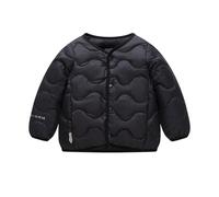 Generisch Veste d'hiver pour fille - Doudoune confortable - Veste chaude - Vêtement d'extérieur sans capuche - Veste d'hiver pour enfant - 90-130, Noir , 160