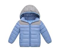 Generisch Veste d'hiver pour fille - Doudoune d'hiver avec capuche - Couleur unie - Longueur genou - Vêtement d'extérieur coupe-vent et chaud - Veste demi-saison pour fille - Doudoune noire courte