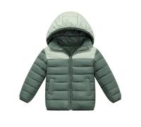 Generisch Veste d'hiver pour fille - Doudoune d'hiver avec capuche - Couleur unie - Longueur genou - Vêtement d'extérieur coupe-vent et chaud - Veste demi-saison pour fille - Doudoune noire courte