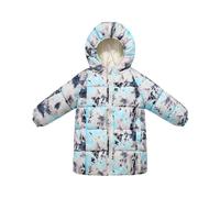 Generisch Veste d'hiver pour fille - Manteau d'hiver - Longueur moyenne - Manteau épais pour taille moyenne et grande - Veste d'hiver courte pour fille, bleu clair, 130