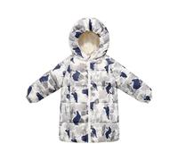 Generisch Veste d'hiver pour fille - Manteau d'hiver - Longueur moyenne - Manteau épais pour taille moyenne et grande - Veste d'hiver courte pour fille, bleu, 120