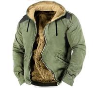 Generisch Veste d'hiver pour homme avec fermeture éclair - Impression numérique 3D élégante - Veste de transition chaude rembourrée pour adolescents et adultes