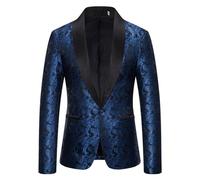 Generisch Veste d'hiver pour homme de style cour, structuré, élégant avec coupe ajustée, bleu, L