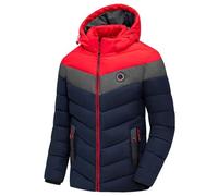 Generisch Veste d'hiver pour homme - Doudoune thermique épaisse - Bicolore - Doudoune matelassée décontractée - Veste de transition avec capuche - Manteau matelassé confortable - Veste de randonnée