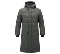 Generisch Veste d'hiver pour homme - Longue veste chaude - Manteau en duvet pour homme - Longue parka d'hiver avec motif militaire - Veste à capuche décontractée, gris, 4XL