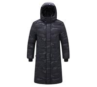 Generisch Veste d'hiver pour homme - Longue veste chaude - Manteau en duvet pour homme - Longue parka d'hiver avec motif militaire - Veste à capuche décontractée, Camouflage, XXL
