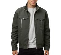 Generisch Veste d'hiver pour homme - Veste de loisirs légère, respirante et confortable - Veste d'extérieur élégante et ample pour le quotidien, Vert armée., 3XL