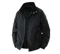 Generisch Veste d'hiver pour homme - Veste d'entraînement - Veste d'automne - Veste demi-saison - Veste pour homme dans un nouveau style robuste avec col montant ample - Grande taille, Noir , M