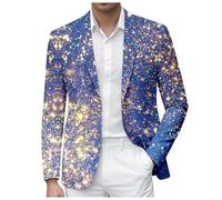 Generisch Veste élégante pour homme avec motif imprimé - Design élégant pour les soirées formelles, les dîners, les mariages, les bals de fin d'année, les événements d'affaires, bleu, L