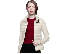 Generisch Veste en laine pour femme - Sans manteau d'hiver coupe-vent avec isolation recyclée - Manteau d'hiver court et étroit avec duvet de canard blanc chaud - Gants pour propriétaires de chien