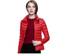 Generisch Veste en laine pour femme - Sans manteau d'hiver coupe-vent avec isolation recyclée - Manteau d'hiver court et étroit avec duvet de canard blanc chaud - Gants pour propriétaires de chien