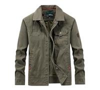 Generisch Veste en toile robuste pour homme de style militaire - Veste de combat classique pour la transition et les loisirs - Veste de travail en coton avec de nombreuses poches